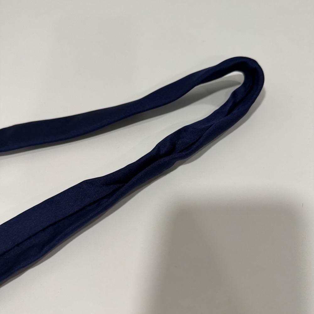 Dior Navy Blue Silk Skinny Tie Red Heart CD Logo Embroidered Hand Made - Picture 5 of 9